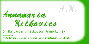 annamaria milkovics business card